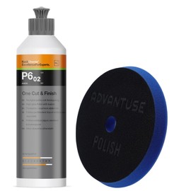 ADVANTUSE - Polishing Pads Polishing Sponges Polishing Sets for Eccentric and Rotary Polishing Machine (Koch Chemie P6.02 250 ml + One Step Pad 125 mm)