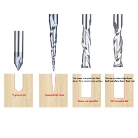 SpeTool Carving Set Router Bits for Wood Engraving V Groove Profile 1/4 Inch Shank Solid Carbide