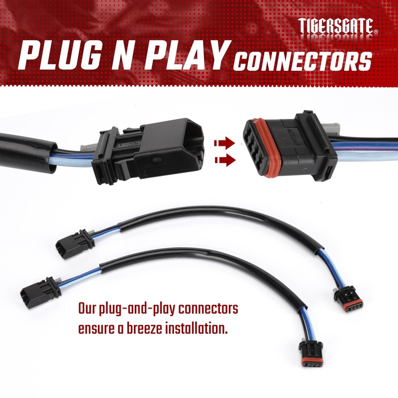 TIGERSGATE 12" Handlebar Front Plug & Play Turn Signals Extension