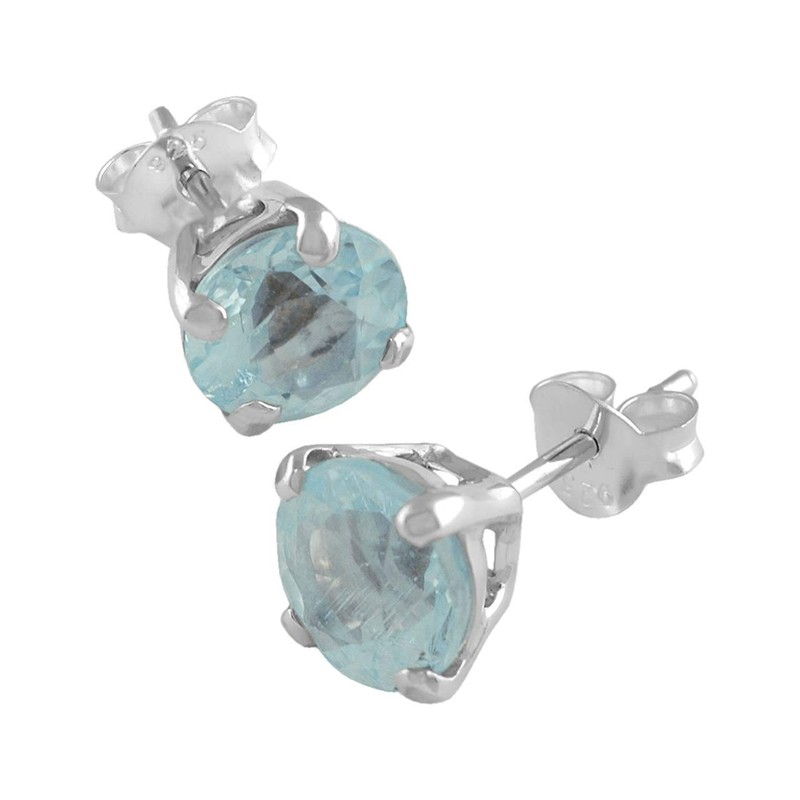 Starborn Pendientes hechos en plata de ley azul