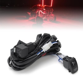 SMOTRCC Lighted Whip Rocker Switch Wiring Harness Kit for UTV/ATV, 12V 160W 16AWG 10FT Rock Lights Wiring Harness with Relay Fuse Compatible with Polaris RZR Ranger Can-Am X3 Defender Talon KRX YXZ