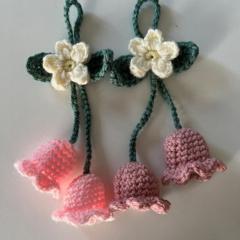 Crochet Car Accessory - Color/ Item: Red Cherry