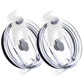 Prurex 20oz Tumbler Lids,Replacement Lid for 20 oz Yeti Tumbler,Old Style Rtic and More,2 Pack Spill-proof Lids,Covers for 20 Ounce Tumbler,Cup (White)