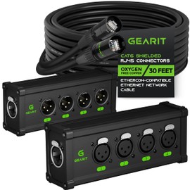 GearIT 30ft EtherCon-Compatible Cable & 4CH Extender