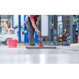 DSV Standard Professional Floor Squeegee for Concrete Floor, 24" Large Heavy Duty Squeegee for Floor, Squeegee Broom for Floor with Telescopic Handle 30”–57” for Tiles, Garage, Deck, Bathroom, Window