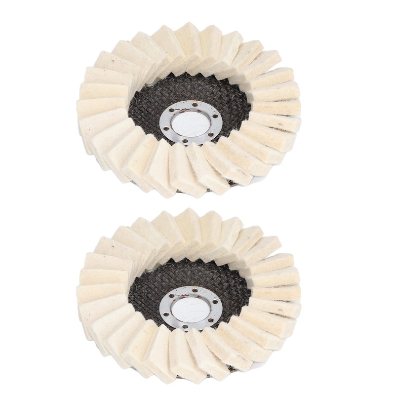 2Pcs 5in Grinding Disc Wave Shape Wool Felt Polishing Wheel