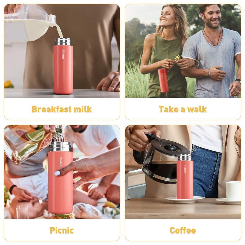 Exllena Mini Water Bottle 6.8oz/200ml, Small Insulated Water Bottle for