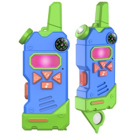 Walkie Talkies for Kids,5 Colourful Channels 2 Way Radio,Compass Flashlight and Magnifying Glass,3 Miles Long Range for Adventure Game,Outside, Camping, Hiking,Toys for 3-12 Year Old Boys Girls