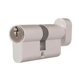 Aluminium 35T/35 Thumb Turn Euro Cylinder Lock (70mm), Euro Door Barrel Lock with 3 Keys, Lock for Wooden, UPVC and Composite Doors