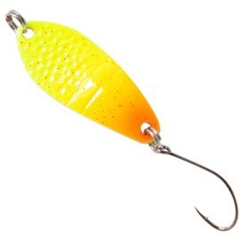 FTM Spoon Dragon 2.5 g 3.2 cm – Trout Blinker, Colour: Yellow/Orange with Glitter/Gold