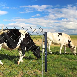 VOHYOV 31.5" Fence Stretcher Bar 6 Thickened Hooks Steel Chain Link Fabric Fence Stretcher Woven Wire Fence Stretcher Fabric Black Steel Bar Fence Stretcher Tool