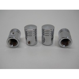(4) Custom Chrome Metal Piston Style Wheel Tire Valve Stem Covers Caps