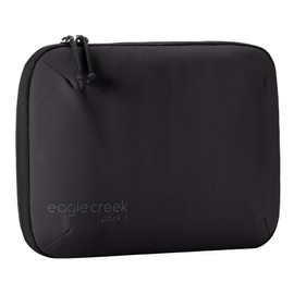 eagle creek Pack-It Reveal Pro Electronics Travel Organizer Featuring Secure Padded Internal Pockets for Tech Accessories and Cords with Self-Repairing Zippers, Black