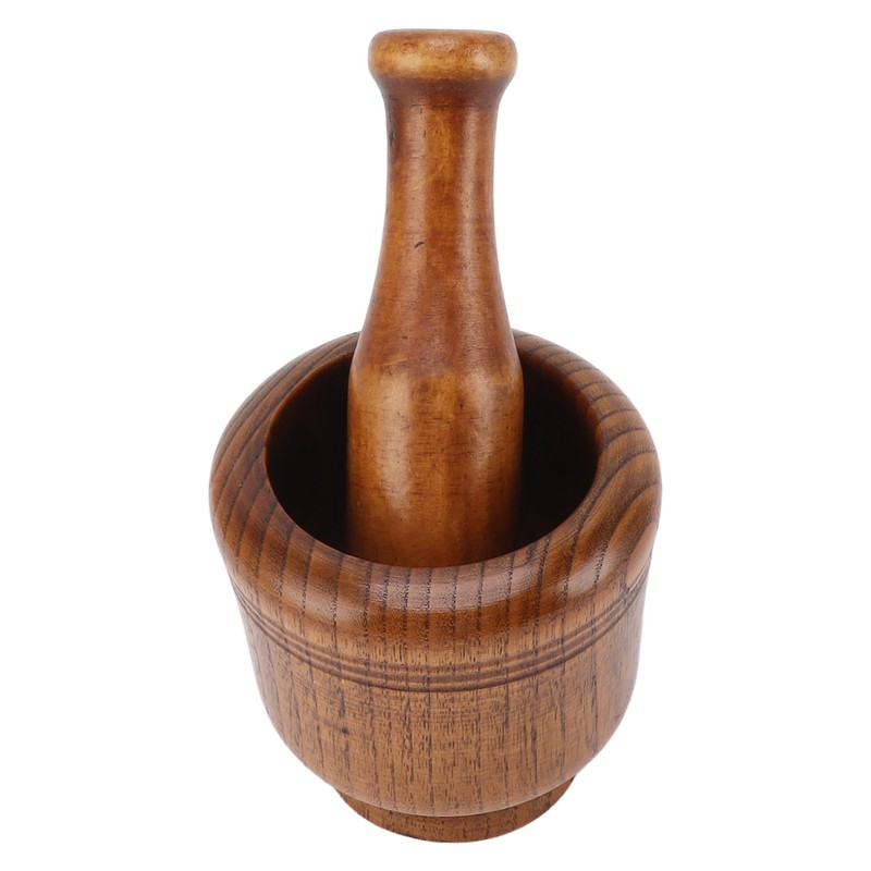 Garlic Grinder Bowl Jujube Wood Herb Crushing Bowl Multipurpose Spice