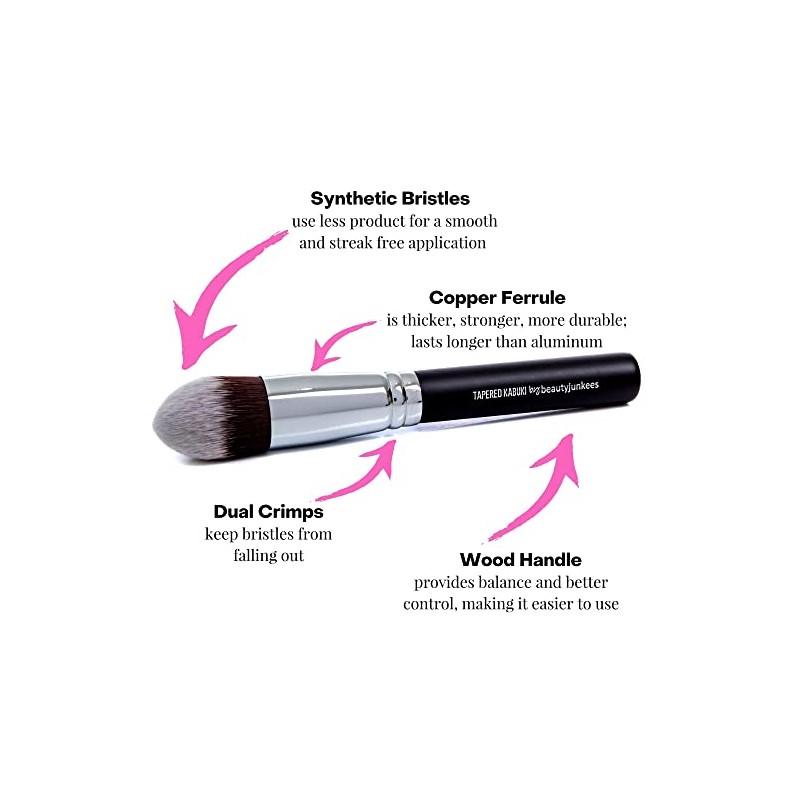 Kabuki Makeup Brush Set with Free Travel Brush Holder Includes