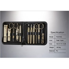 Korean Nail Clippers! World No. 1. Three Seven (777) Premium Quality Gift Travel Manicure Grooming Kit Nail Clipper Set (11 PCs, 810BG), Made in Korea, Since 1975