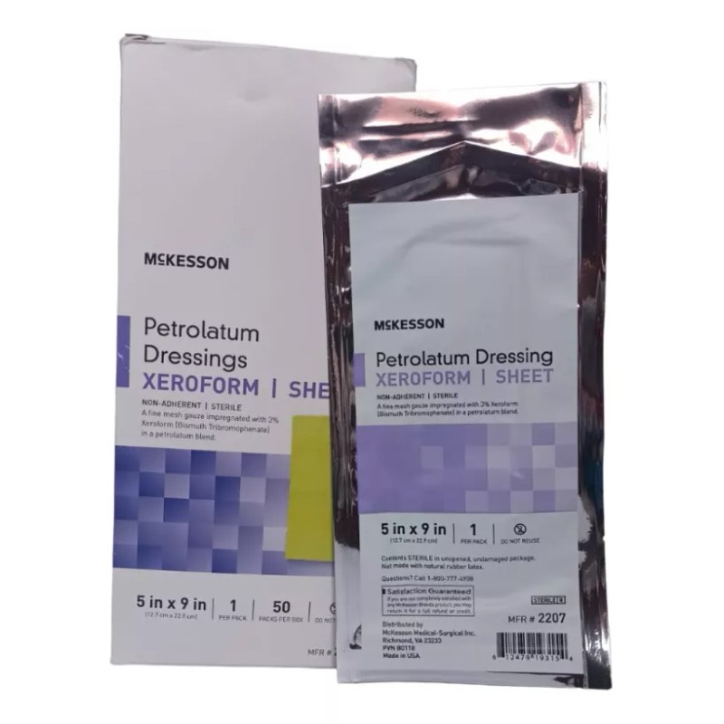 mckesson Gasa Mckesson Petrolato Xeroform 12.7x23cm (5 Pzs/gasas)