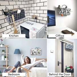 Kanrichu 2pcs Hanging Baskets for Organizing,Fabric Wall storage Basket,Wall Organizer for Closet,Kitchen, Bedroom, Office, RV Camper,Locker (Gray)