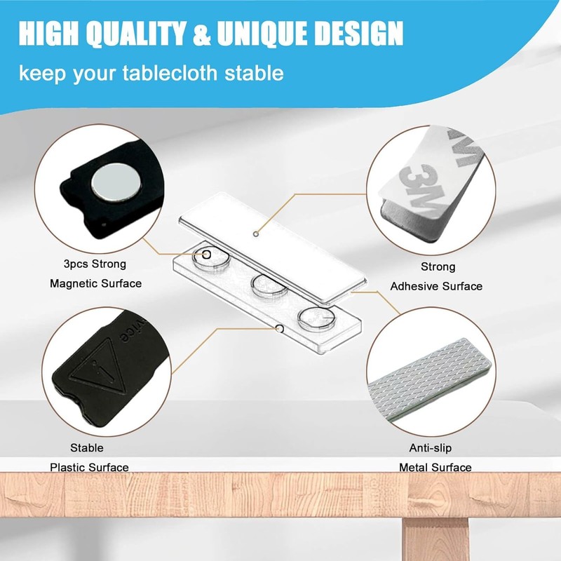 CUNGLIN Tablecloth Holder Clips Tablecloth Weights Pack of 6 Tablecloth