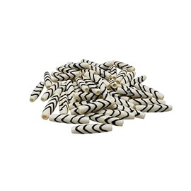 Buffalo Bone Hairpipe Beads Batik Print African Beads for Jewelry Making (1in - Black/White/Wavy)