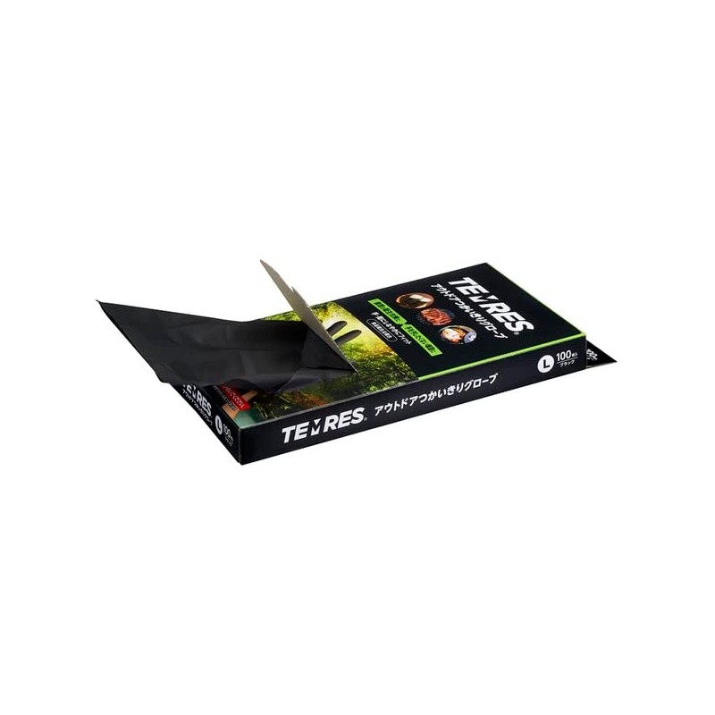 RETOUCH 847T Outdoor TPE Gloves Black (100 Pieces) L Size
