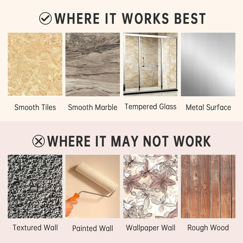 V-Frankness Shower Holder with Suction Cup, Removable No-Drill Wall Mount,