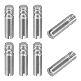 uxcell 8Pcs M8 x 30mm Slotted Cylindrical Pin 304 Stainless Steel Dowel External Thread Locating Pin for Furniture Cabinets