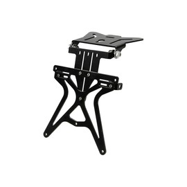 Motorcycle Italian Number Plate Holder Height and Tilt Adjustable with Underbody Mounting Aluminium 15 x 10 cm Black