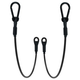 SDTC Tech 2-Pack Vinyl Coated Stainless Steel Wire Rope with Carabiner Hook and Looped Ends 5/32" Diameter x 48" Length Flexible Heavy Duty Security Cable