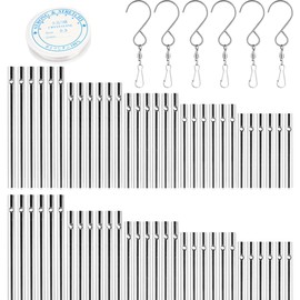 Kit de 67 piezas para hacer campanillas de viento, suministro de campanillas de viento, parte de timbre de viento, tubos de timbre de viento, kit de campanillas de viento, kit de manualidades de