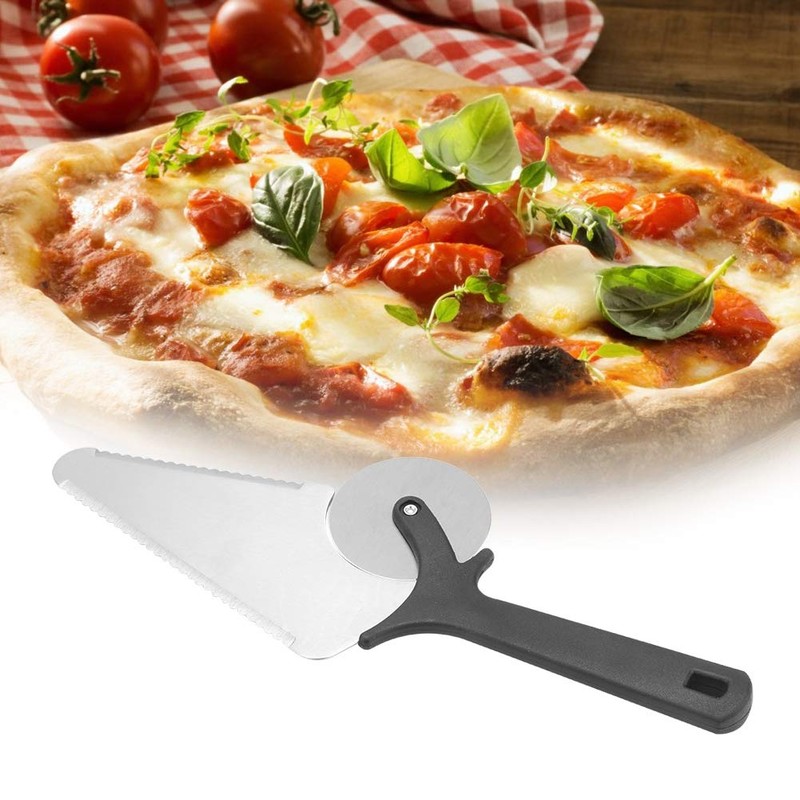Pizza Spatula Stainless Steel Pizza Peel Multifunctional 2-in1 Pizza Cutter