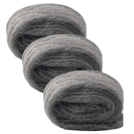 Meccion Steel Wire Wool 0000 Ultra Fine 3 Pack Wire Wool for Cleaning, Polishing & Surface Preparation of Wood and Metal - 2.5m/Roll