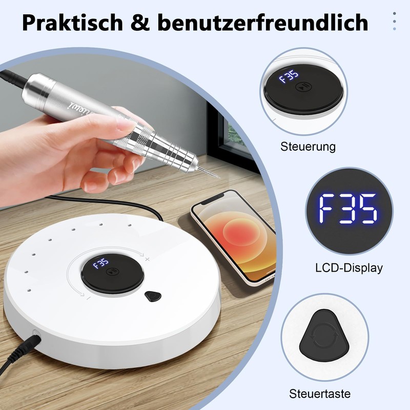 Enniewi Nail Cutter for Gel Nails 35000 U, Acrylic Nails,
