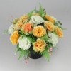 Artificial/Silk Flower Grave Arrangement in Grave Pot with Yellow Carnations