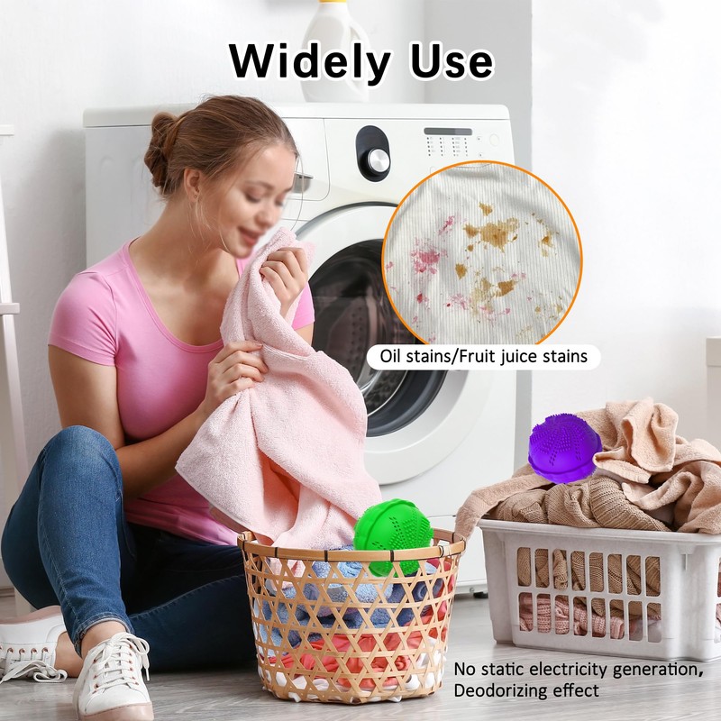 Laundry Balls Set, Natural Non-Chemical Detergent Wash Balls for Washing