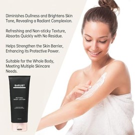 Loción corporal Retinol de 6.00 oz, crema corporal reafirmante para piel crepey, estrías y piel dañada por el sol, hidrata intensamente la piel seca e