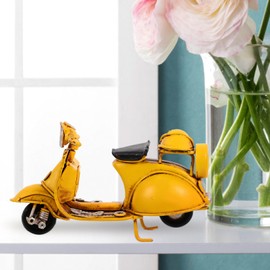 Luxshiny Vintage Motorcycle Model Retro Classic Metal Scooter Model Motorbike Sculpture Figurine Ironwork Tabletop Ornament for Home Office Decor