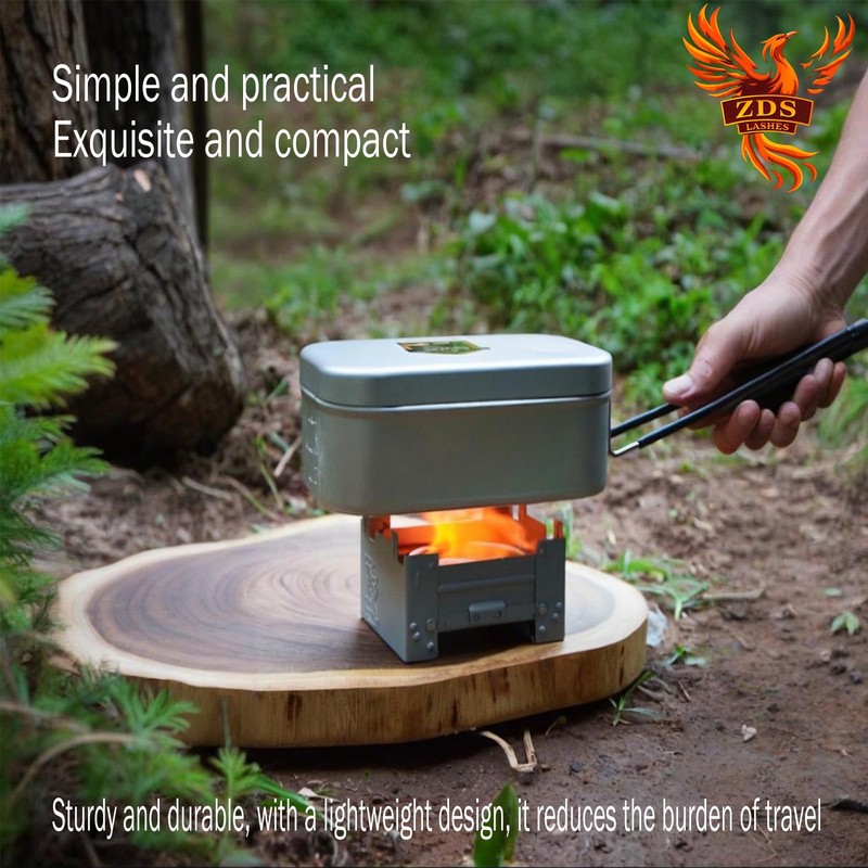 ZDSLASHES Solid Fuel Tablet Pocket Stove, Portable Fire Pit for