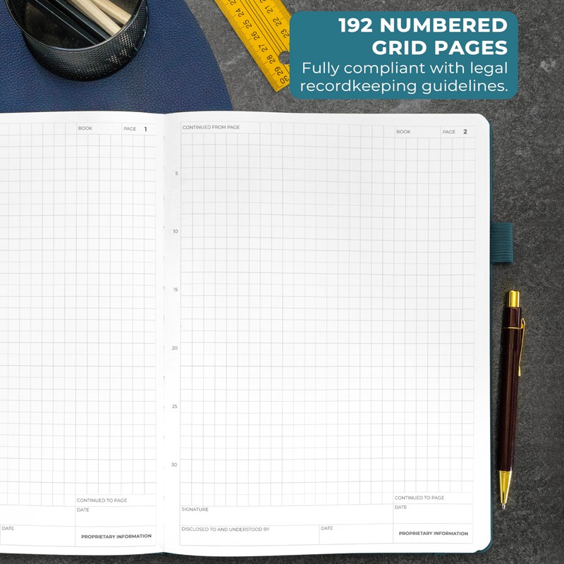 Clever Fox Engineering Notebook – Hardcover Grid Notebook with Numbered