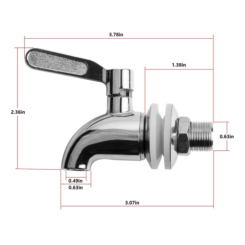 Replacement Spigot for Beverage Dispenser, Stainless Steel Spigot for Drink