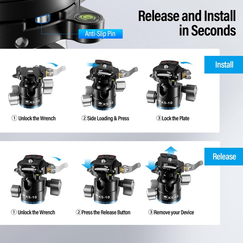 SIRUI Ball Head for Tripod, 29mm Low Profile Ball Head
