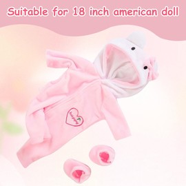Doll Dresses, 43 cm, Soft Doll Clothing, Doll Clothes for Baby Dolls, Baby Dolls, Cartoon Cat Clothing Outfits, Winter Onesie, Baby Clothing Accessories, for 18 Inch Baby Dolls (Pink)