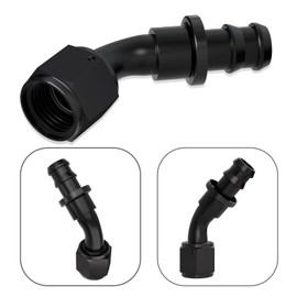 APIELE 10AN 45 Degree Aluminum Internal Thread Rotary Push in Locking Hose Fitting Adapter (45 Degree, 10AN)