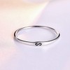 AVECON 925 Sterling Silver Simple Ultra Thin Finger Ring Engraved