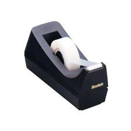 MMM C Desktop Tape Dispenser, 1" Core, Weighted Non-Skid Base, Black