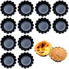 ESJNNK Mini Egg Tart Mold 12pcs Carbon Steel Round Reusable