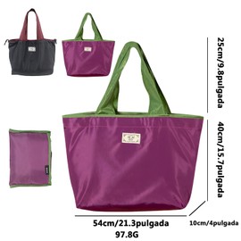 JeeLeeko Bolsa de la compra plegable portátil con cierre de cordón de nylon portátil de viaje Eco Bolsa de comestibles Bolsa de la compra reutilizable (2)