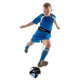 PrecisionPLAY Solo Kick Skills Trainer, Adjustable Waist Belt, Football Training Aid Free Hands Practice, Fits Ball Sizes 3 4 5