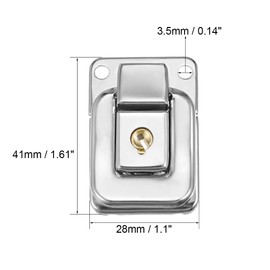 uxcell 41mm x 28mm Metal Small Size Suitcase Hasp Catch Latch with Keys and Screws 2 Pcs