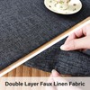 Reversible Double Layer Table Runner Faux Linen Fabric Charcoal Table